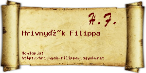Hrivnyák Filippa névjegykártya